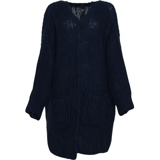 Emma White cardigan donna lungo blu navy tu