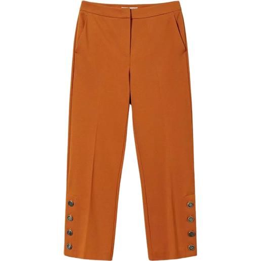 Twinset Milano twinset pantalone donna cropped punto milano marrone 40,42