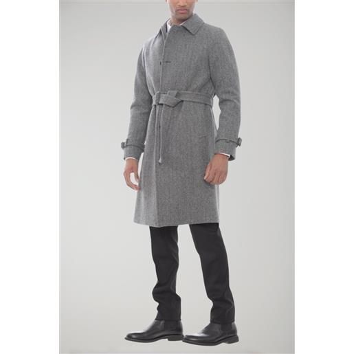 Manuel Ritz cappotto uomo fantasia spinata grigio 50