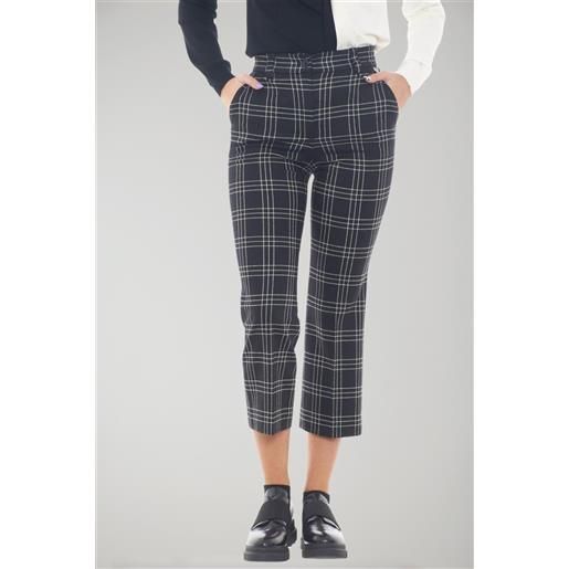 Twinset Milano twinset pantaloni donna a palazzo fantasia check nero 40
