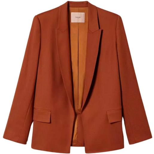 Twinset Milano giacca donna in misto lana cuoio 40,42