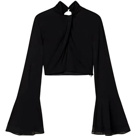 Twinset Milano twinset blusa donna con drappeggio nero 42