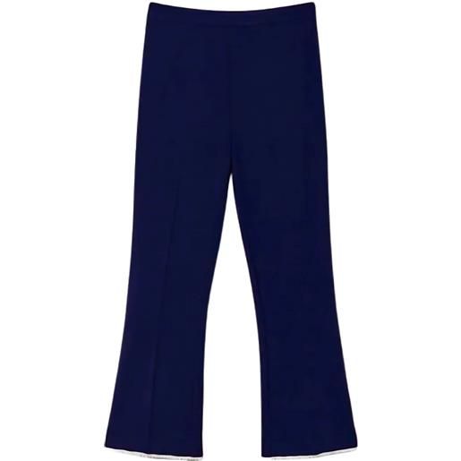 Twinset Milano twinset pantalone donna cropped con perline blu 42