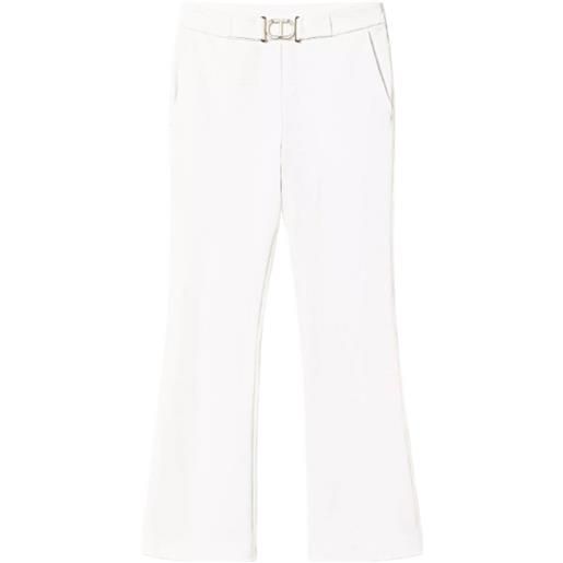 Twinset Milano twinset pantalone donna in punto milano e fibbia logata bianco 44