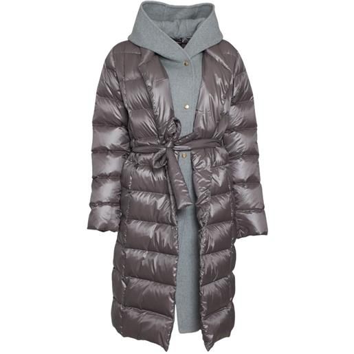 People of Shibuya piumino donna lungo con pettorina perla 44