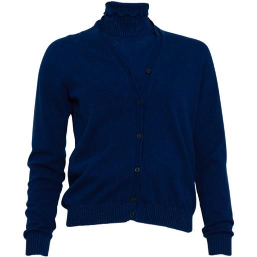 Camilla Clodel completo donna cardigan con dolcevita blu s, l, xl