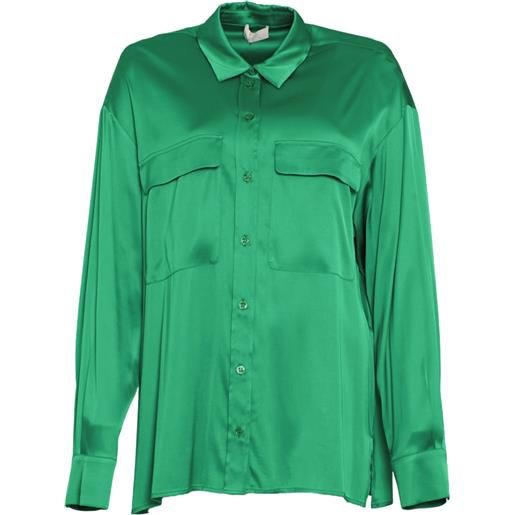 Liu Jo camicia donna viscosa stretch verde m