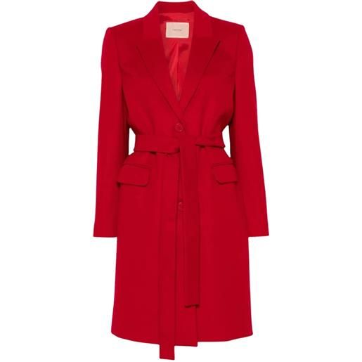 Twinset Milano twinset cappotto donna con cintura oval-t rosso 42