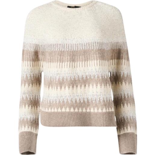 Seventy maglia donna con lurex e paillettes avorio s