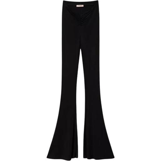 Twinset Milano twinset pantaloni donna flare con arricciatura in vita nero 40,44
