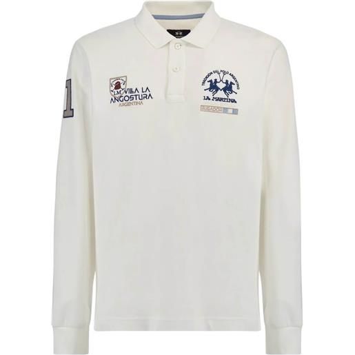 La Martina polo uomo l/s heavy jersey bianco xl