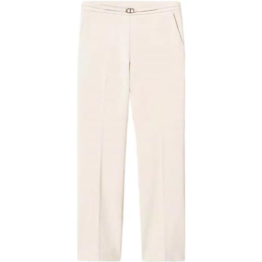 Twinset Milano pantaloni donna con logo oval t burro 44