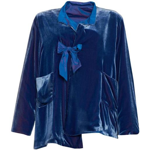 Love 23 giacca donna in velluto con fiocco blu
