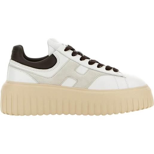 Hogan sneakers donna h stripes in pelle bianca bianco 36,37,37/5,38,38/5,39