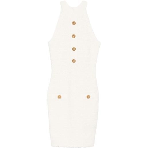 Balmain abito corto con bottoni - bianco