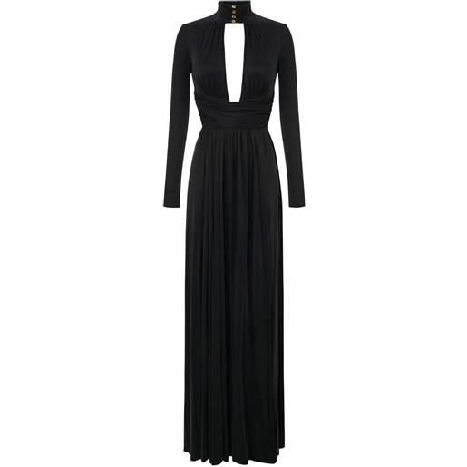 Elisabetta Franchi abito red carpet drappeggiato - nero