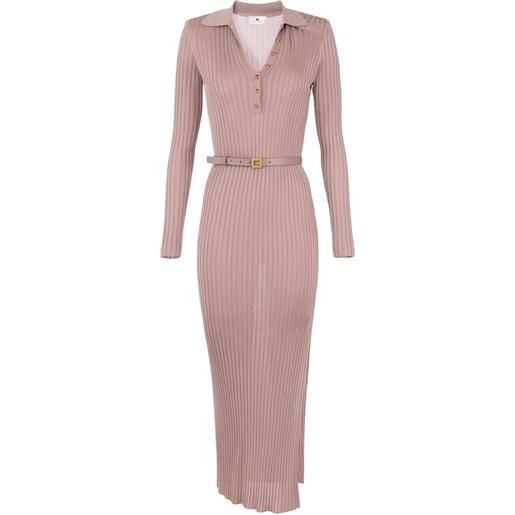 Elisabetta Franchi abito midi a coste - rosa