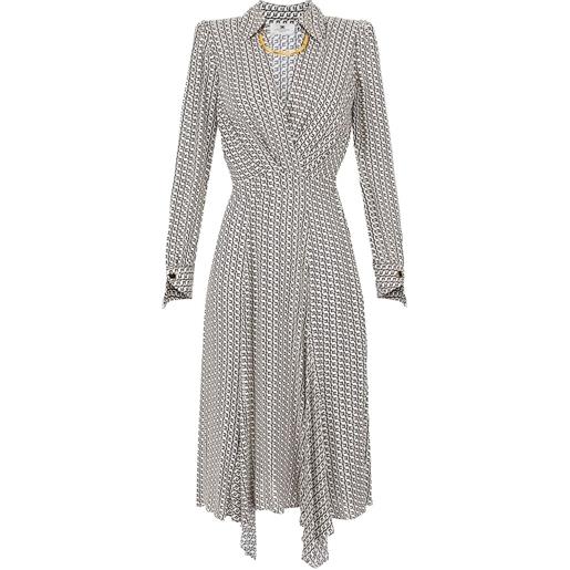 Elisabetta Franchi abito midi con stampa geometrica - bianco