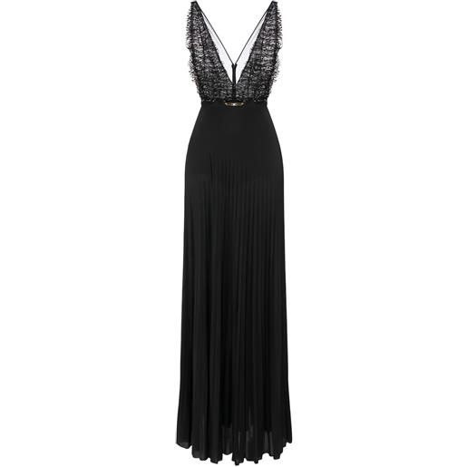Elisabetta Franchi abito lungo plissettato - nero