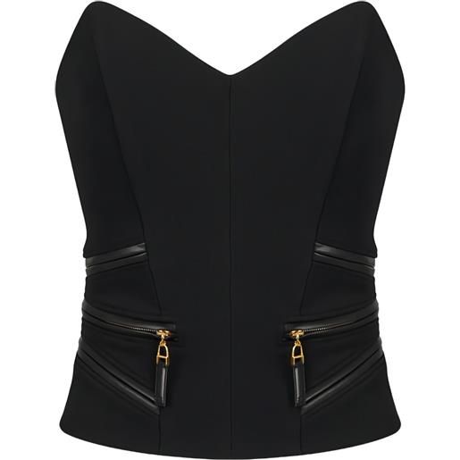 Elisabetta Franchi top con zip - nero