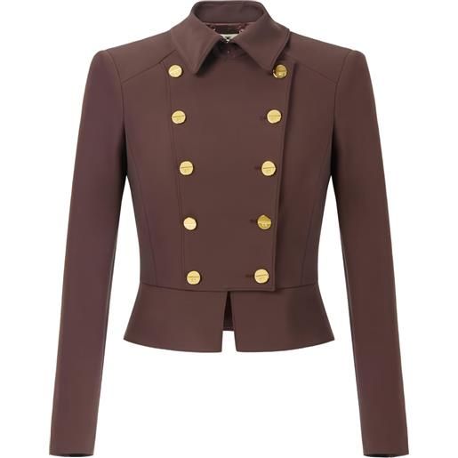 Elisabetta Franchi giacca doppiopetto con abbottonatura - marrone