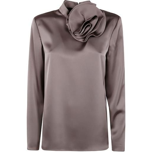 Emporio Armani camicia con applicazione a fiori - marrone