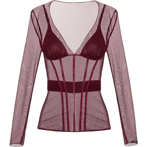 Elisabetta Franchi top con scollo a v - rosso