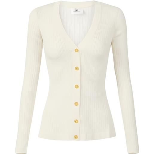 Elisabetta Franchi cardigan a coste a maniche lunghe - toni neutri