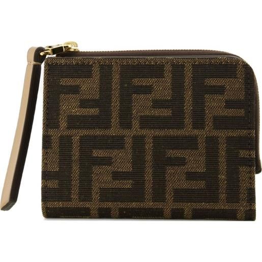 FENDI portafoglio con zip ff - marrone