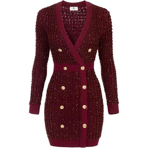 Elisabetta Franchi abito corto con paillettes - rosso