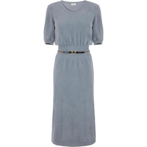 Elisabetta Franchi abito midi a maniche corte - blu