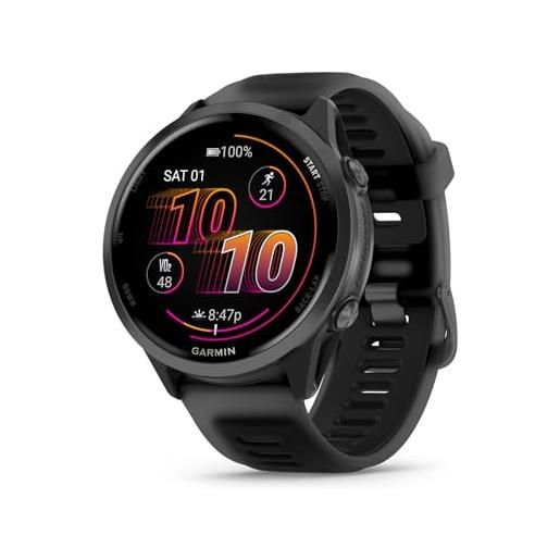Garmin® forerunner® 570, 47 mm, smartwatch gps avanzato per corsa e triathlon, display amoled, funzioni di allenamento e recupero, alluminio grigio ardesia con cinturino nero traslucido
