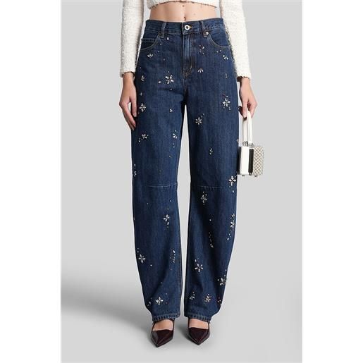 Self Portrait jeans in cotone blu