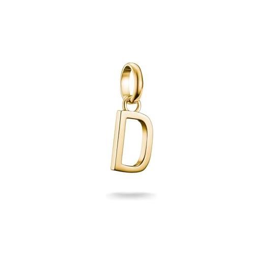 Thomas Sabo charm club connect cc1210-413-39 - ciondolo a forma di lettera d, placcato oro 18 carati, in argento 925 riciclato