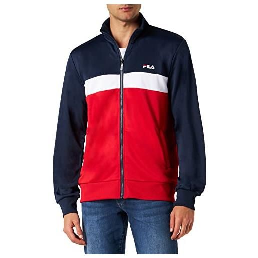 Fila sturgis giacca da allenamento, nero iris-vero rosso-bianco brillante, s uomo