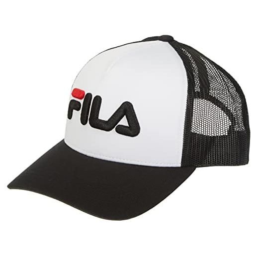 Fila, beppu trucker cap linear logo snap back, cappellino da baseball, unisex - adulto, black beauty/bright white, taglia unica