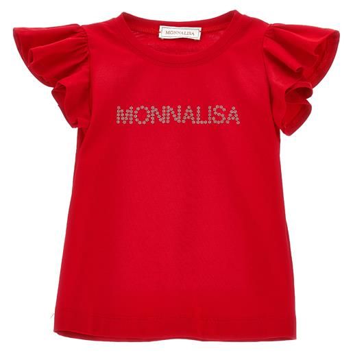 Monnalisa t-shirt jersey logo borchiette