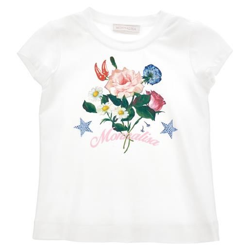 Monnalisa t-shirt cotone stampa floreale