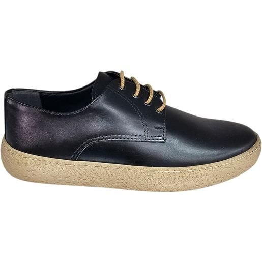 Malu Shoes le stringate classico sportivo casual hanno tomaia vera pelle nero resistente traspirante con sottopiede in adilprene