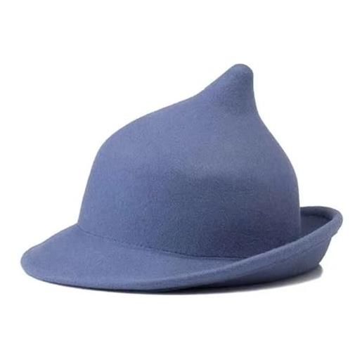 JBJYGSG cappello da strega moderno in lana, invernale, spesso, caldo ed elegante, for accessori da festa e costume. (blue)