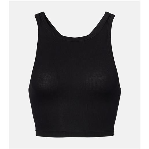 Calvin Klein Collection top cropped pamela in misto cotone a coste