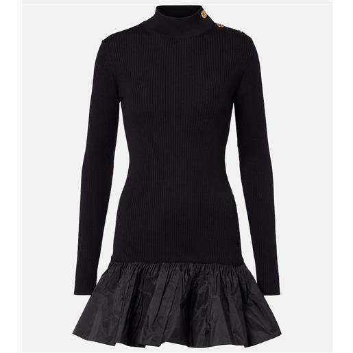 Patou abito corto in lana con volant