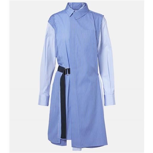 Sacai abito chemisier in popeline di cotone