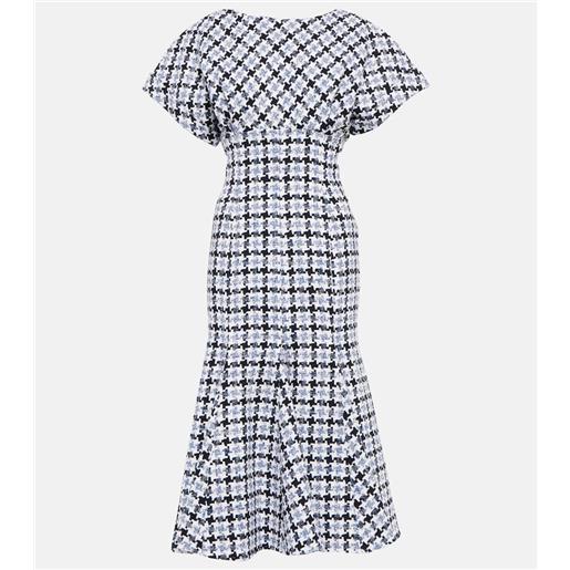 Carolina Herrera abito midi in tweed pied-de-poule