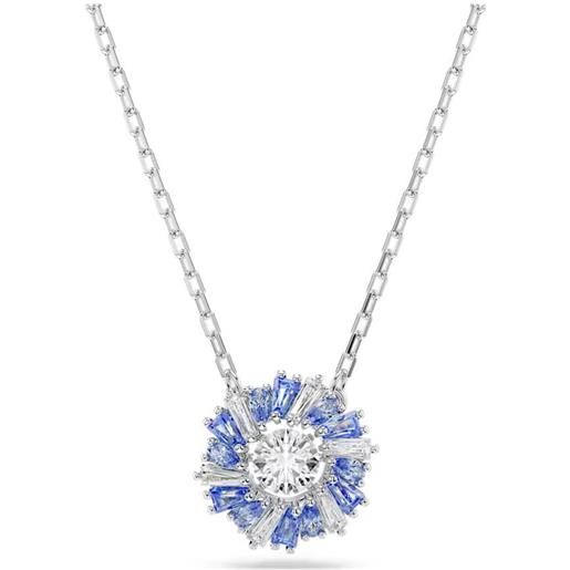 SWAROVSKI collana idyllia, fiore blu placcatura rodio 5680013