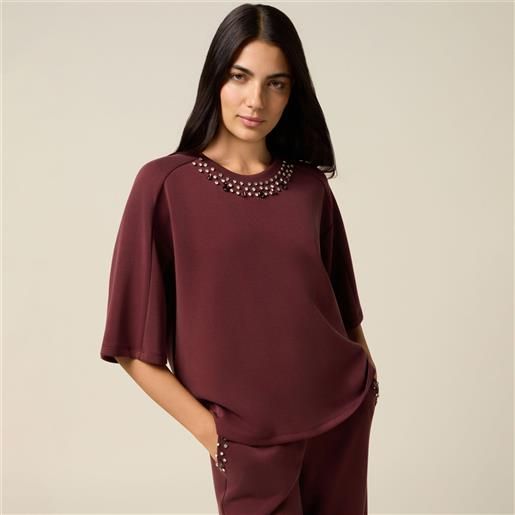 Oltre felpa con applicazioni gioiello