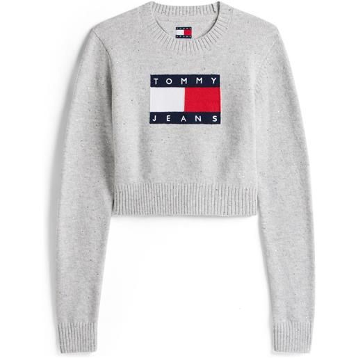 TOMMY JEANS maglia girocollo sparkle flag donna