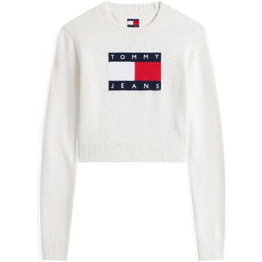 TOMMY JEANS maglia girocollo sparkle flag donna