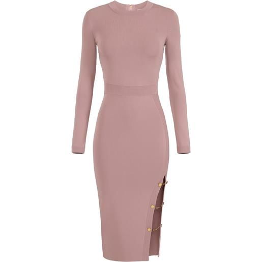 Elisabetta Franchi abito midi con dettaglio a coste - rosa
