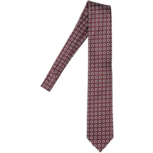 Zegna cravatta in seta a fantasia - marrone